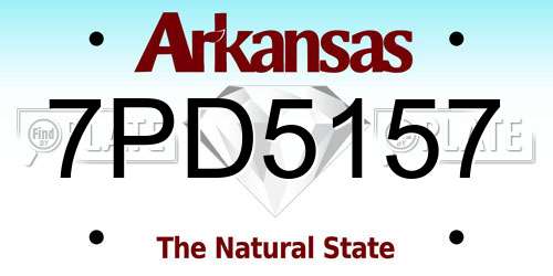 7PD5157 Arkansas License Plate