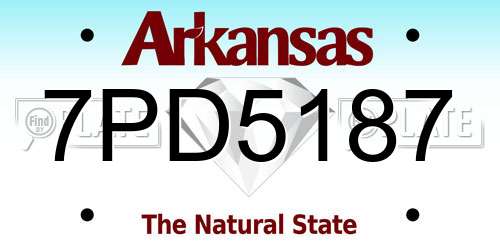 7PD5187 Arkansas License Plate