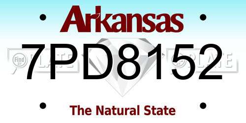 7PD8152 Arkansas License Plate