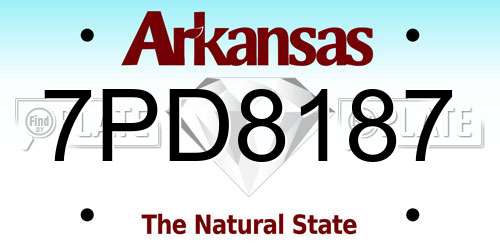 7PD8187 Arkansas License Plate