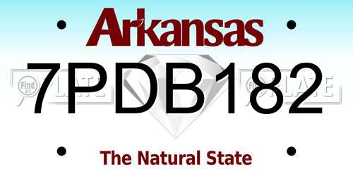 7PDB182 Arkansas License Plate