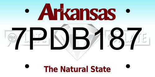 7PDB187 Arkansas License Plate
