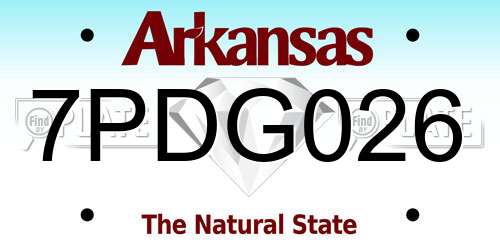 7PDG026 Arkansas License Plate