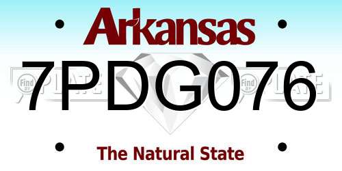 7PDG076 Arkansas License Plate