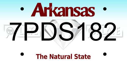 7PDS182 Arkansas License Plate