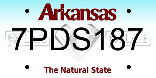 7PDS187 Arkansas License Plate