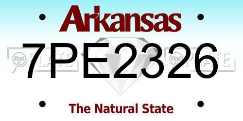 7PE2326 Arkansas License Plate