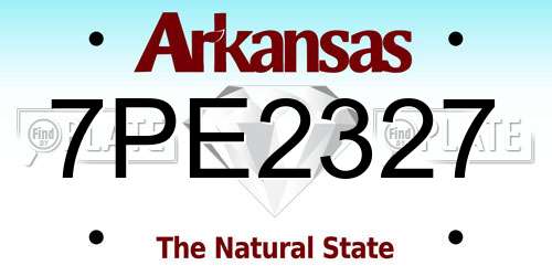 7PE2327 Arkansas License Plate
