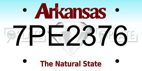 7PE2376 Arkansas License Plate