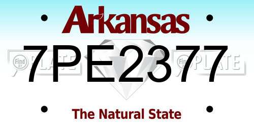 7PE2377 Arkansas License Plate
