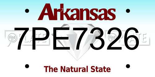 7PE7326 Arkansas License Plate