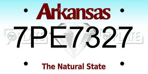 7PE7327 Arkansas License Plate