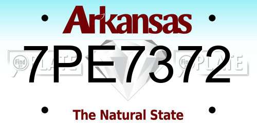 7PE7372 Arkansas License Plate
