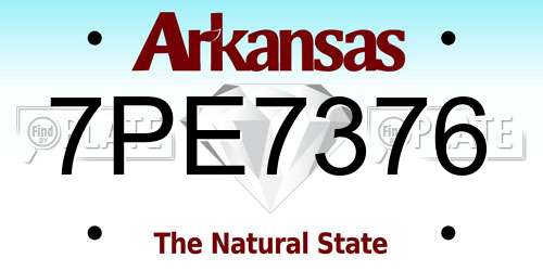 7PE7376 Arkansas License Plate