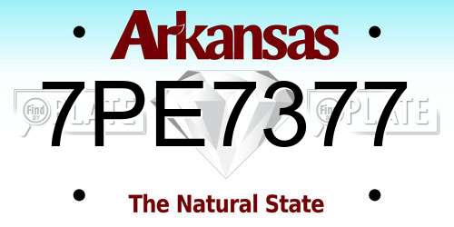 7PE7377 Arkansas License Plate