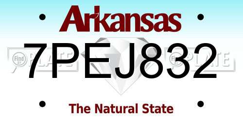 7PEJ832 Arkansas License Plate