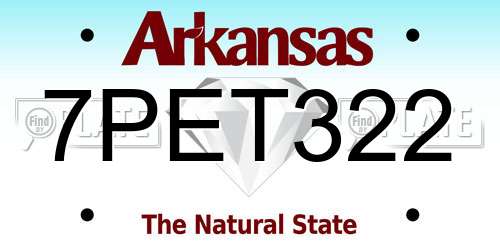 7PET322 Arkansas License Plate