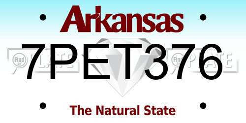 7PET376 Arkansas License Plate