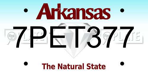 7PET377 Arkansas License Plate