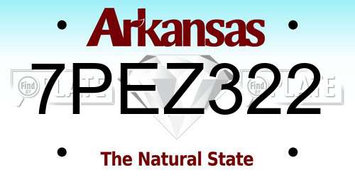 7PEZ322 Arkansas License Plate