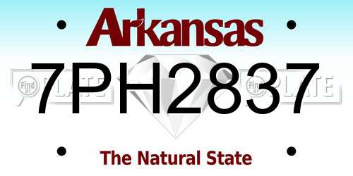 7PH2837 Arkansas License Plate