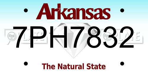 7PH7832 Arkansas License Plate
