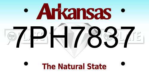 7PH7837 Arkansas License Plate