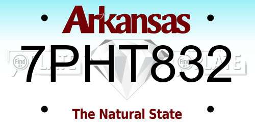 7PHT832 Arkansas License Plate