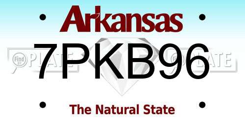 7PKB96 Arkansas License Plate