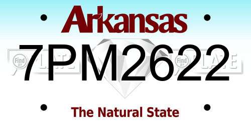 7PM2622 Arkansas License Plate