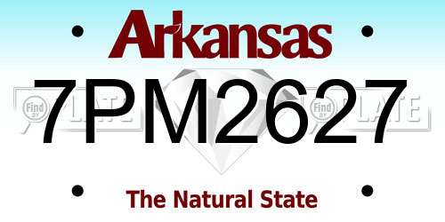 7PM2627 Arkansas License Plate