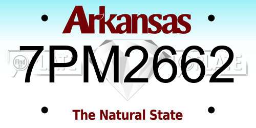 7PM2662 Arkansas License Plate