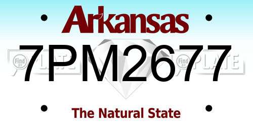 7PM2677 Arkansas License Plate