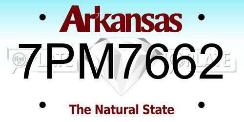 7PM7662 Arkansas License Plate