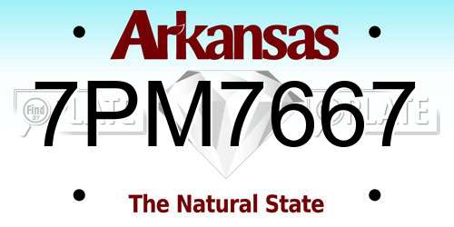 7PM7667 Arkansas License Plate