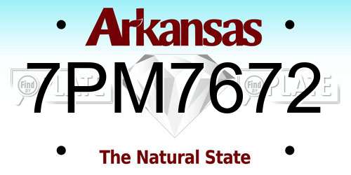 7PM7672 Arkansas License Plate