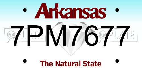 7PM7677 Arkansas License Plate