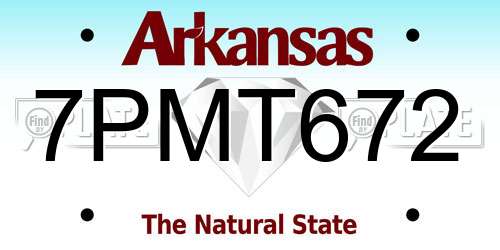 7PMT672 Arkansas License Plate