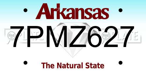 7PMZ627 Arkansas License Plate