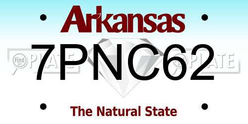 7PNC62 Arkansas License Plate