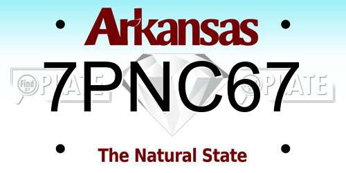 7PNC67 Arkansas License Plate