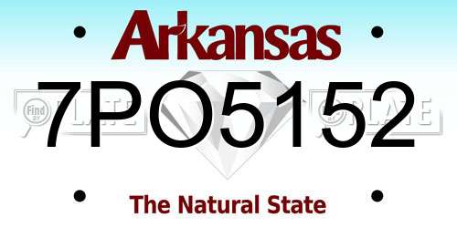 7PO5152 Arkansas License Plate