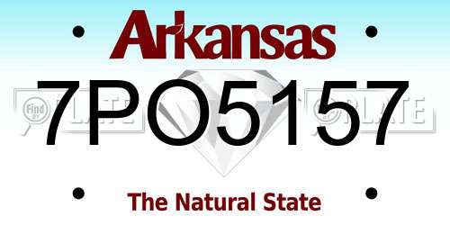 7PO5157 Arkansas License Plate