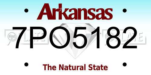 7PO5182 Arkansas License Plate