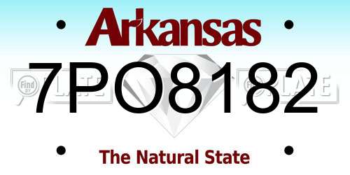 7PO8182 Arkansas License Plate
