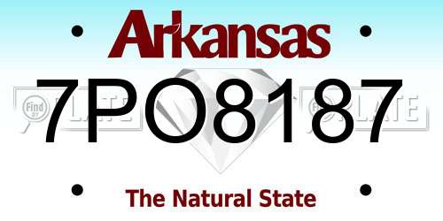 7PO8187 Arkansas License Plate