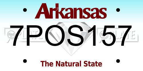 7POS157 Arkansas License Plate