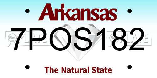7POS182 Arkansas License Plate