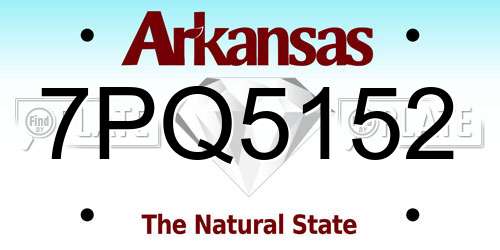 7PQ5152 Arkansas License Plate