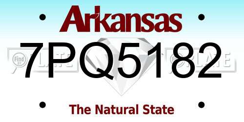 7PQ5182 Arkansas License Plate